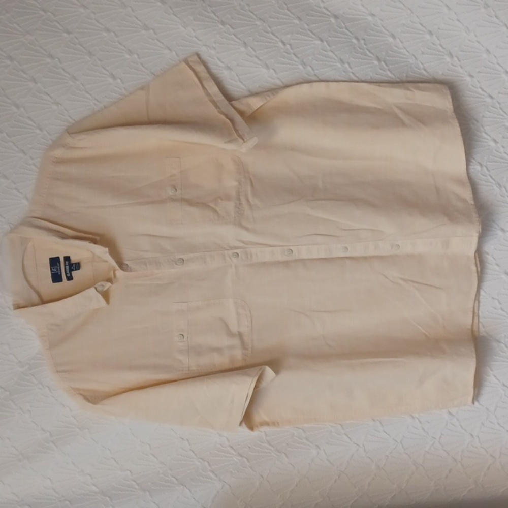 GEORGE Classic Fit  SIZE XL. Men's Cream Short Sleeve Shirt